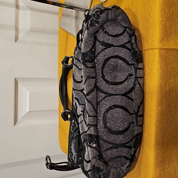 Coach 2010 Grey Fabric and Sequins Madison Op Art Sophia Satchel EUC w/Dustbag - Picture 14 of 16
